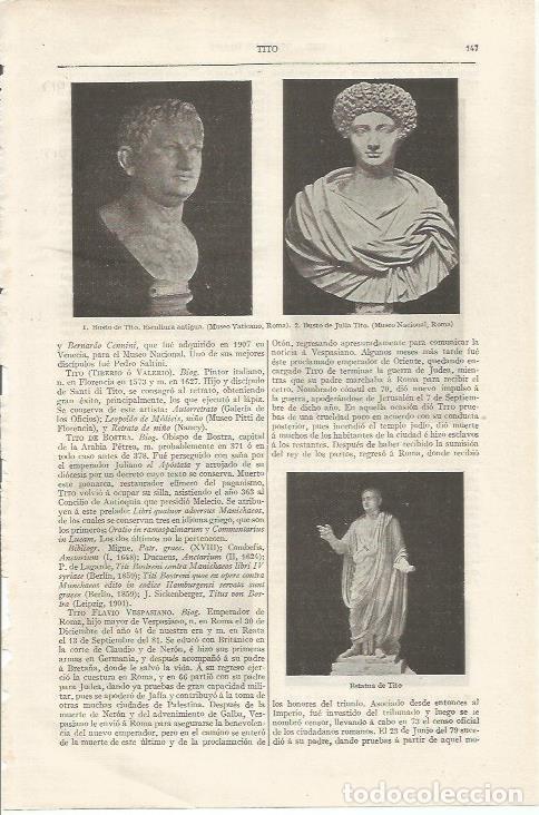 Otros art&iacute;culos de coleccionismo en papel: LAMINA ESPASA 35016: Busto de Tito - Varios