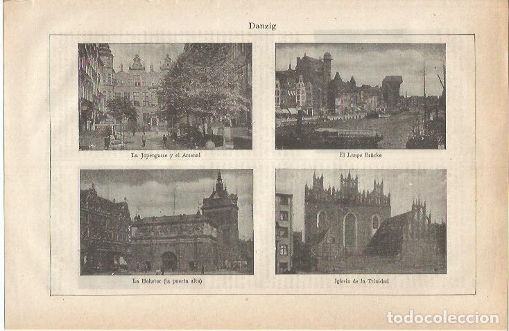 Otros art&iacute;culos de coleccionismo en papel: LAMINA ESPASA 34848: Arsenal, Iglesia de la Trinidad y Hohetor en Danzig - Varios