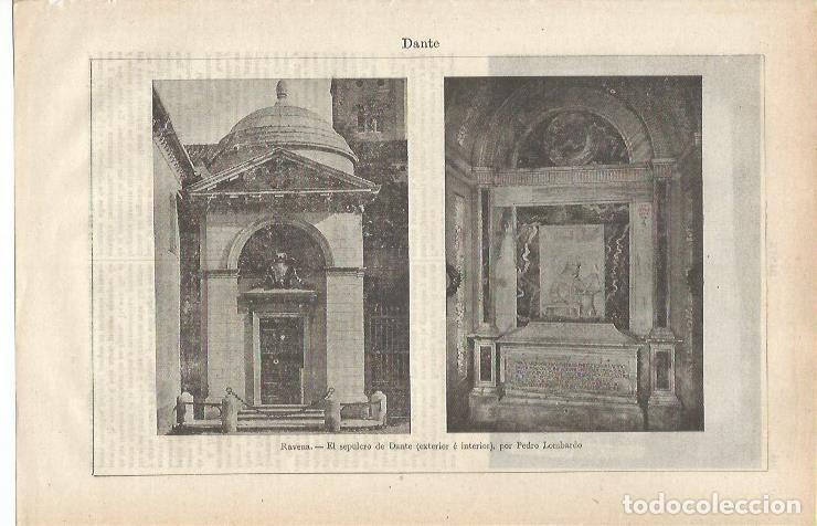 Otros art&iacute;culos de coleccionismo en papel: LAMINA ESPASA 34852: El sepulcro de Dante en Ravena - Varios