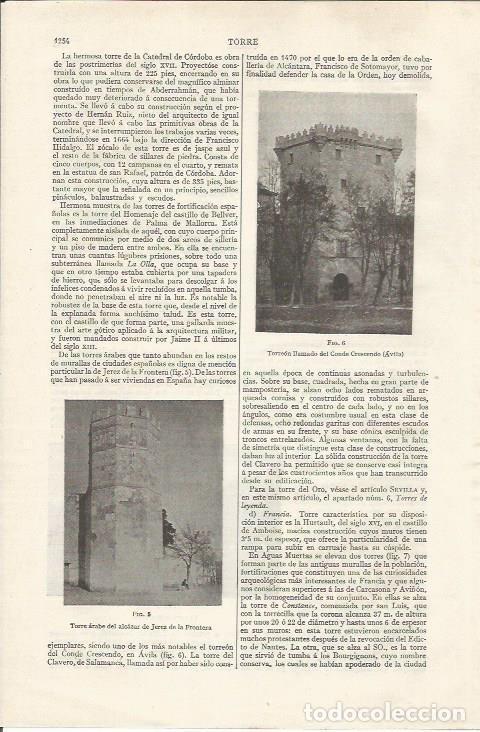 Otros art&iacute;culos de coleccionismo en papel: LAMINA ESPASA 35181: Torreon del Conde Crescendo en Avila - Varios