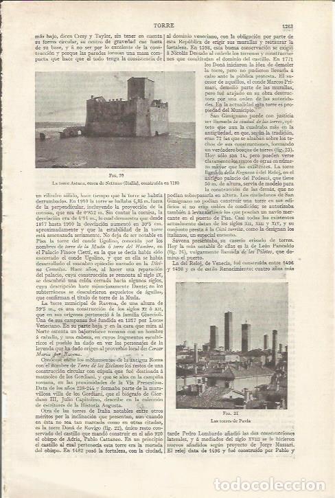 Otros art&iacute;culos de coleccionismo en papel: LAMINA ESPASA 35186: La torre Asturca en Italia - Varios