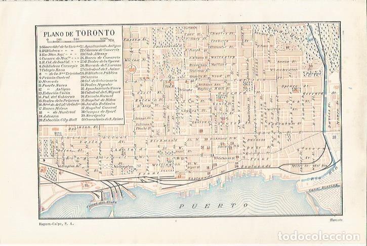 Otros art&iacute;culos de coleccionismo en papel: LAMINA ESPASA 35171: Plano de Toronto - Varios