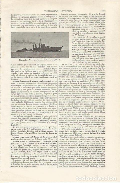 Otros art&iacute;culos de coleccionismo en papel: LAMINA ESPASA 35173: El torpedero Simoun - Varios