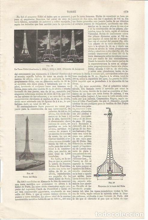 Otros art&iacute;culos de coleccionismo en papel: LAMINA ESPASA 35193: La Torre Eiffel - Varios