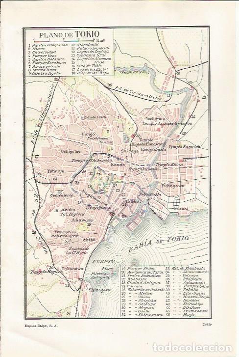 Otros art&iacute;culos de coleccionismo en papel: LAMINA ESPASA 35051: Plano de Tokio - Varios