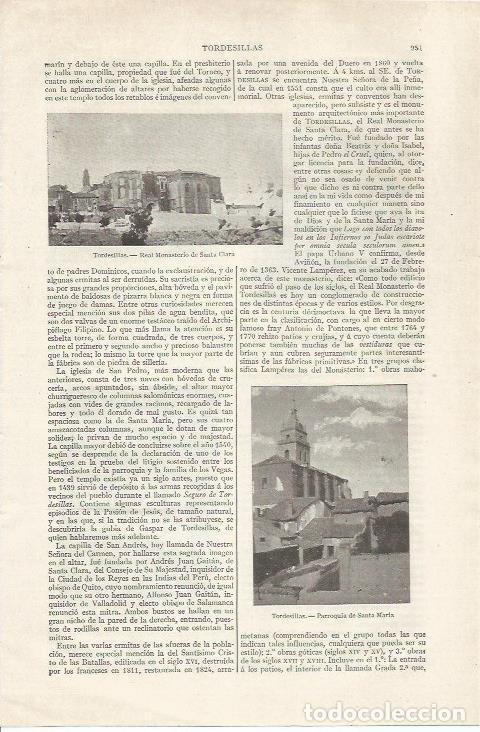 Otros art&iacute;culos de coleccionismo en papel: LAMINA ESPASA 35136: Real Monasterio de Santa Clara en Tordesillas - Varios