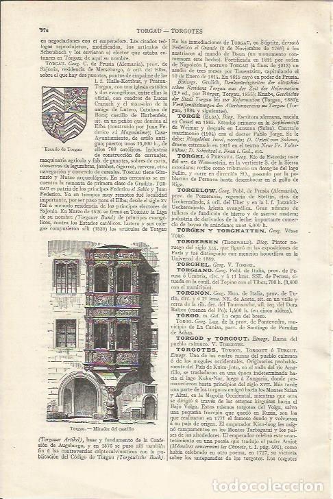 Otros art&iacute;culos de coleccionismo en papel: LAMINA ESPASA 35140: Mirador del Castillo de Torgau - Varios