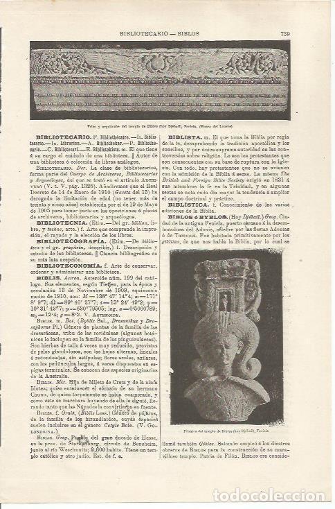 Otros art&iacute;culos de coleccionismo en papel: LAMINA ESPASA 34529: Friso del templo de Biblos - Varios