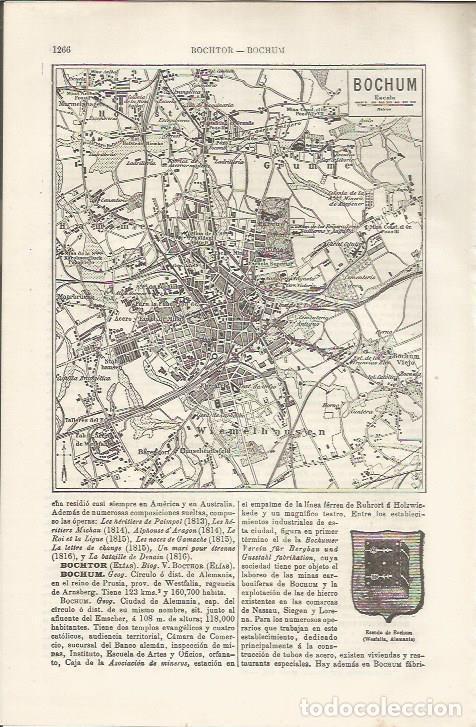 Otros art&iacute;culos de coleccionismo en papel: LAMINA ESPASA 34608: Plano de Bochum, Alemania - Varios