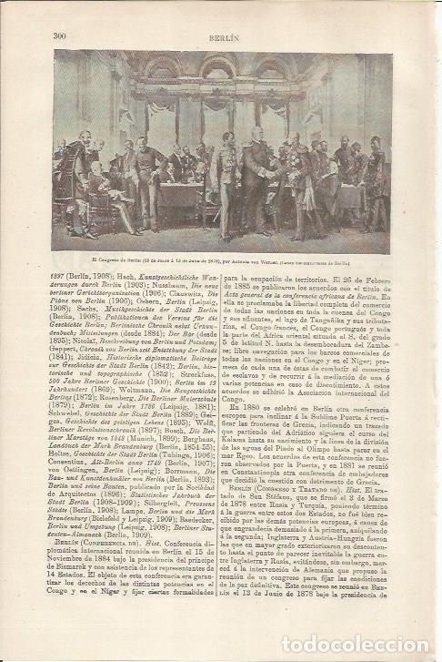 Otros art&iacute;culos de coleccionismo en papel: LAMINA ESPASA 34464: El Congreso de Berlin, por Von Werner - Varios