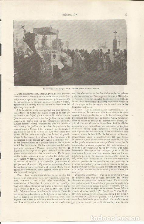 Otros art&iacute;culos de coleccionismo en papel: LAMINA ESPASA 34428: La bendicion de los campos, por Viniegra - Varios