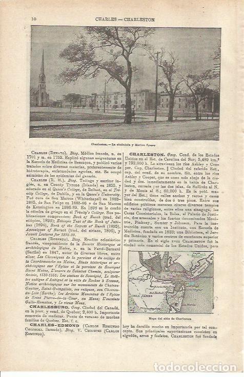 Otros art&iacute;culos de coleccionismo en papel: LAMINA ESPASA 34663: Ciudadela de Charleston, Estados Unidos - Varios