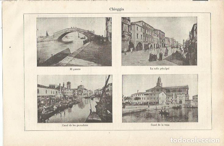 Otros art&iacute;culos de coleccionismo en papel: LAMINA ESPASA 34789: Vistas varias de Chioggia en Italia - Varios