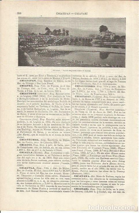 Otros art&iacute;culos de coleccionismo en papel: LAMINA ESPASA 34712: Puente Napoleon de Chiavari, Italia - Varios