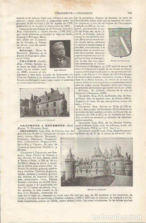 Otros art&iacute;culos de coleccionismo en papel: LAMINA ESPASA 34685: Palacio de Chaumont, Francia - Varios