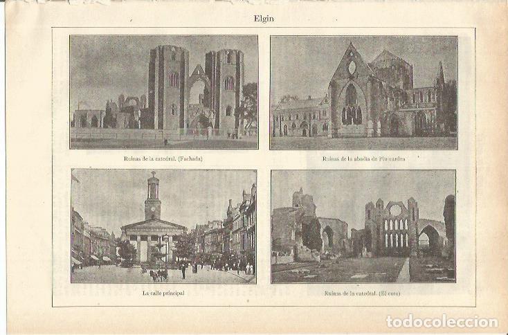 Otros art&iacute;culos de coleccionismo en papel: LAMINA ESPASA 35601: Ruinas de la catedral y abadia de Elgin, Escocia - Varios