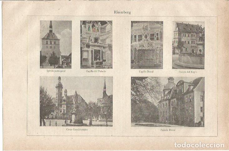 Otros art&iacute;culos de coleccionismo en papel: LAMINA ESPASA 35557: Iglesias, Capillas y Palacio Ducal de Eisenberg, Alemania - Varios