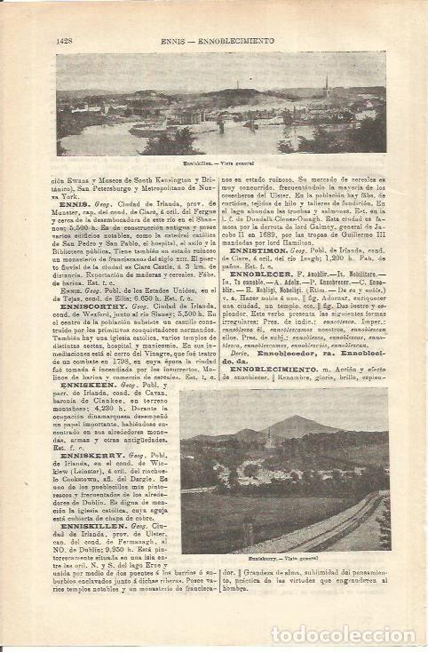 Otros art&iacute;culos de coleccionismo en papel: LAMINA ESPASA 35695: Vista de Enniskillen, Irlanda - Varios