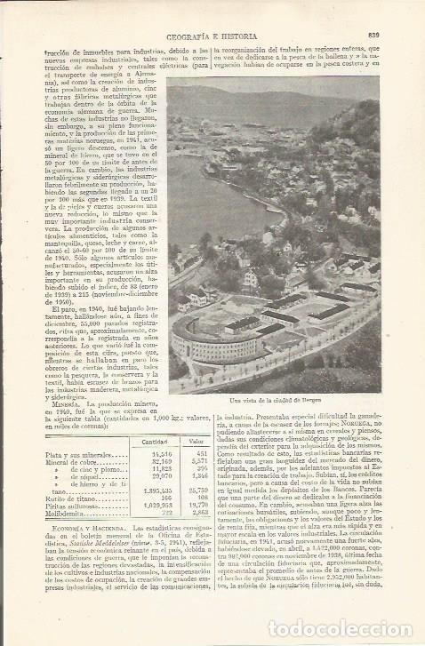 Otros art&iacute;culos de coleccionismo en papel: LAMINA ESPASA 35285: Vista de Borgen, Noruega - Varios