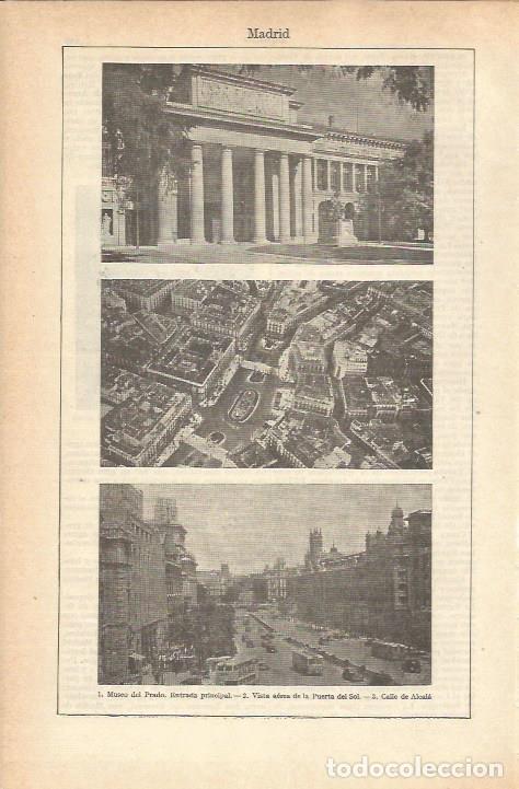 Otros art&iacute;culos de coleccionismo en papel: LAMINA 21207: Museo del Prado, Puerta del Sol y calle Alcala de Madrid - VVAA