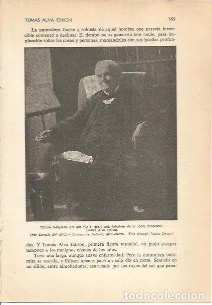 Sammelleidenschaft Andere Papierartikel: LAMINA 24177: Ultima fotografia de Tomas Alva Edison - Carmi&ntilde;a Verdejo