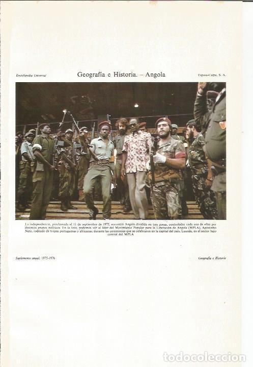 Otros art&iacute;culos de coleccionismo en papel: LAMINA ESPASA 36061: Independencia de Angola en 1975 - Varios