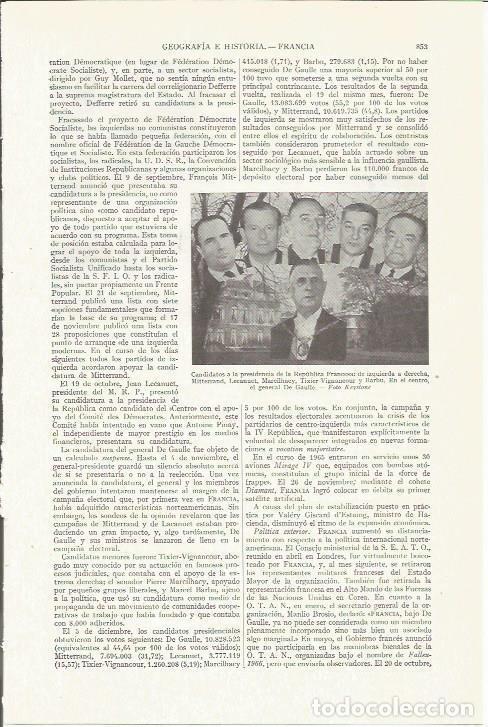 Otros art&iacute;culos de coleccionismo en papel: LAMINA ESPASA 35850: Candidatos a la presidencia de Francia en 1966 - Varios