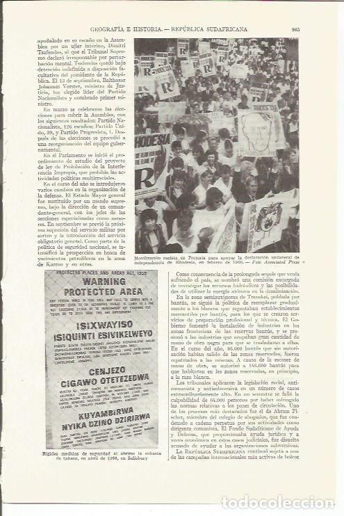 Otros art&iacute;culos de coleccionismo en papel: LAMINA ESPASA 35889: Manifestacion racista en Pretoria en 1966 - Varios