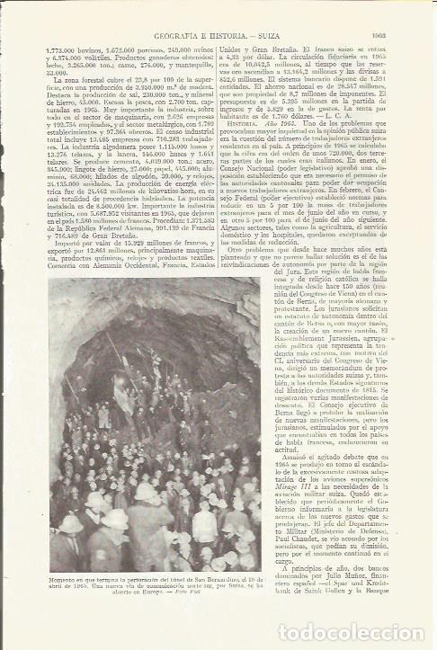 Otros art&iacute;culos de coleccionismo en papel: LAMINA ESPASA 35895: Fin de la perforacion del tunel de San Bernardino en 1965 - Varios