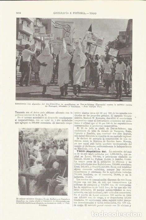 Otros art&iacute;culos de coleccionismo en papel: LAMINA ESPASA 35897: Manifestantes en Dar-es-Salaam, Tanzania contra el racismo - Varios