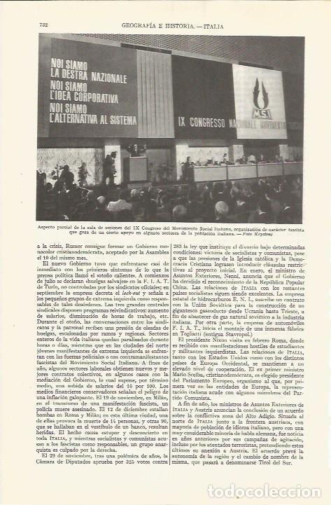 Otros art&iacute;culos de coleccionismo en papel: LAMINA ESPASA 36578: IX Congreso del Movimiento Social Italiano - Varios