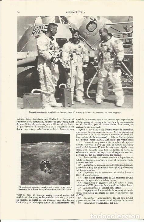 Otros art&iacute;culos de coleccionismo en papel: LAMINA ESPASA 36498: Los astronautas del Apollo 10 - Varios