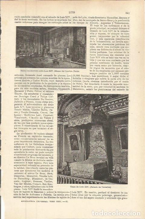 Otros art&iacute;culos de coleccionismo en papel: LAMINA ESPASA 36278: Cama de Luis XIV en Versalles - Varios