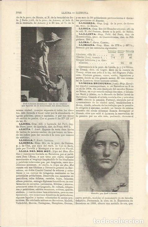 Otros art&iacute;culos de coleccionismo en papel: LAMINA ESPASA 36369: Josep Llimona en su taller - Varios