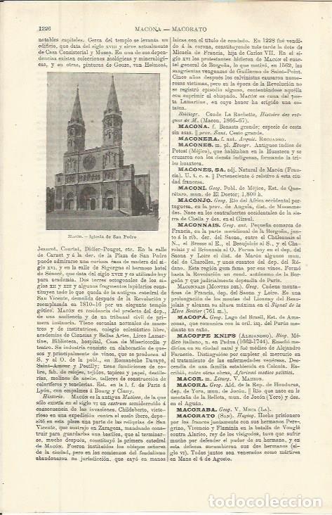 Otros art&iacute;culos de coleccionismo en papel: LAMINA ESPASA 36400: Iglesia de San Pedro en Macon, Francia - Varios