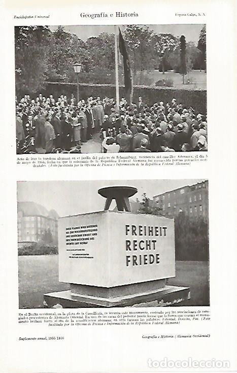 Otros art&iacute;culos de coleccionismo en papel: LAMINA ESPASA 26952: Izada de la bandera de Alemania en 1955 - Varios