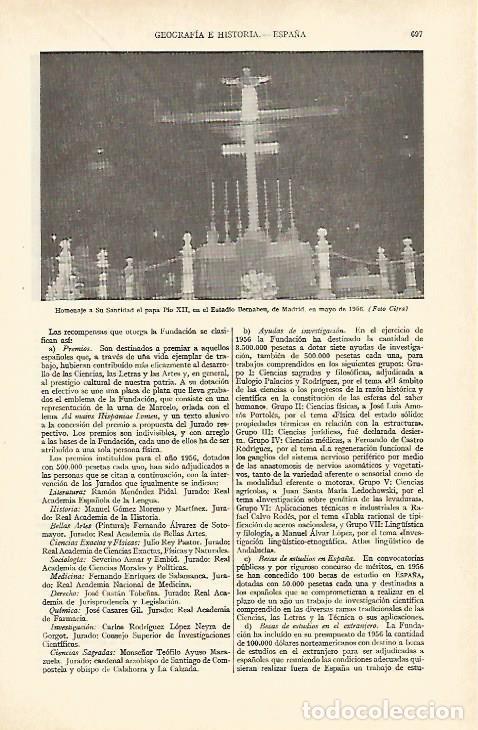 Otros art&iacute;culos de coleccionismo en papel: LAMINA ESPASA 26990: Homenaje a Pio XII en el Estadio Bernabeu de Madrid - Varios