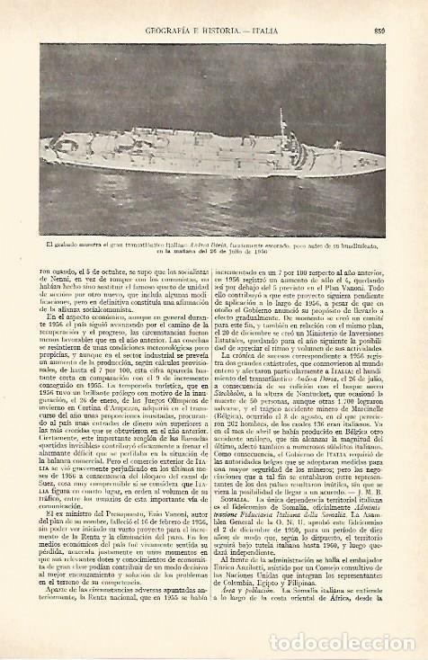 Otros art&iacute;culos de coleccionismo en papel: LAMINA ESPASA 27025: Transantlantico de Italia Andrea Doria - Varios