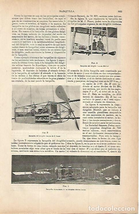 Otros art&iacute;culos de coleccionismo en papel: LAMINA ESPASA 9788: Barquillas de dirigibles franceses - Varios