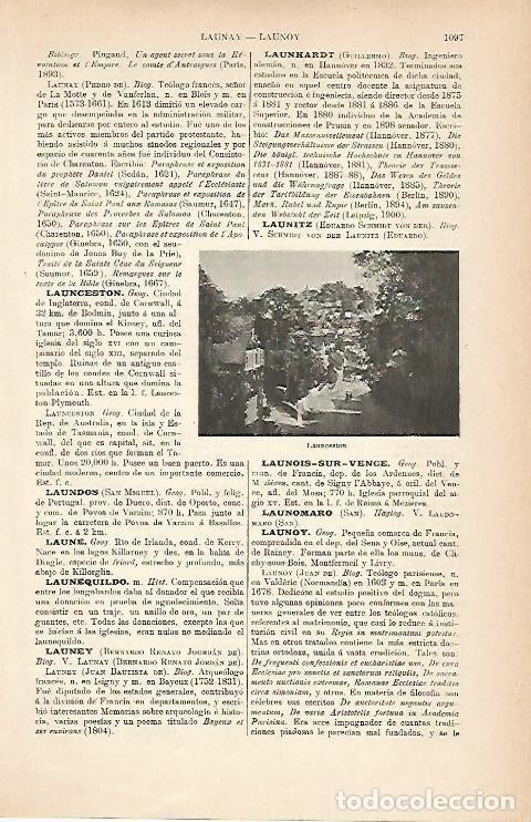 Otros art&iacute;culos de coleccionismo en papel: LAMINA ESPASA 9050: Lauceston Inglaterra - Varios