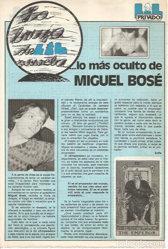 Otros art&iacute;culos de coleccionismo en papel: LAMINA 18769: Lo mas oculto de Miguel Bose
