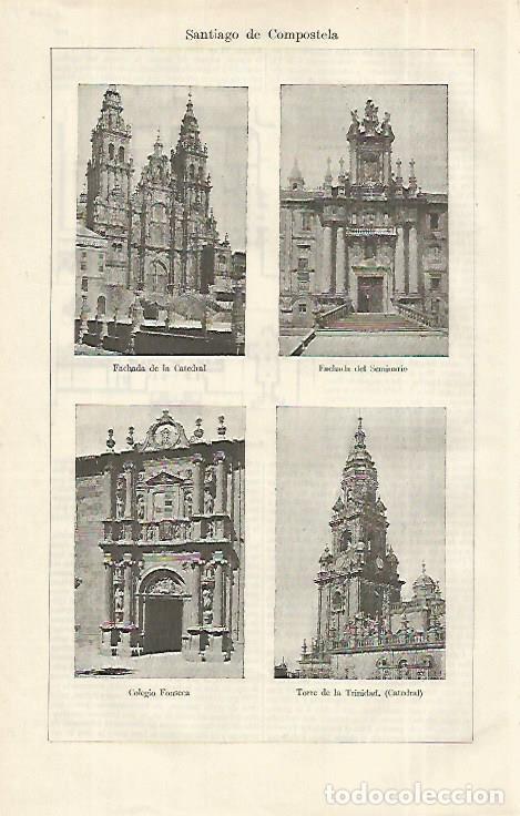 Otros art&iacute;culos de coleccionismo en papel: LAMINA ESPASA 12264: Vistas de Santiago de Compostela - Varios