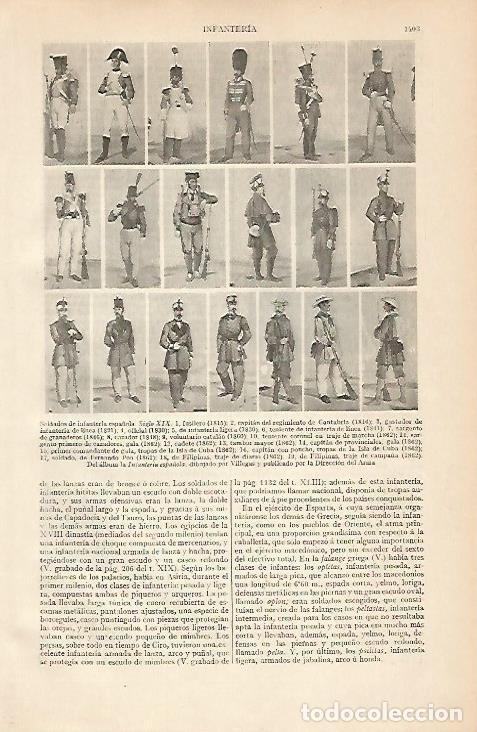 Otros art&iacute;culos de coleccionismo en papel: LAMINA ESPASA 4589: Soldados de infanteria espa&ntilde;ola del siglo XIX - Varios Autores