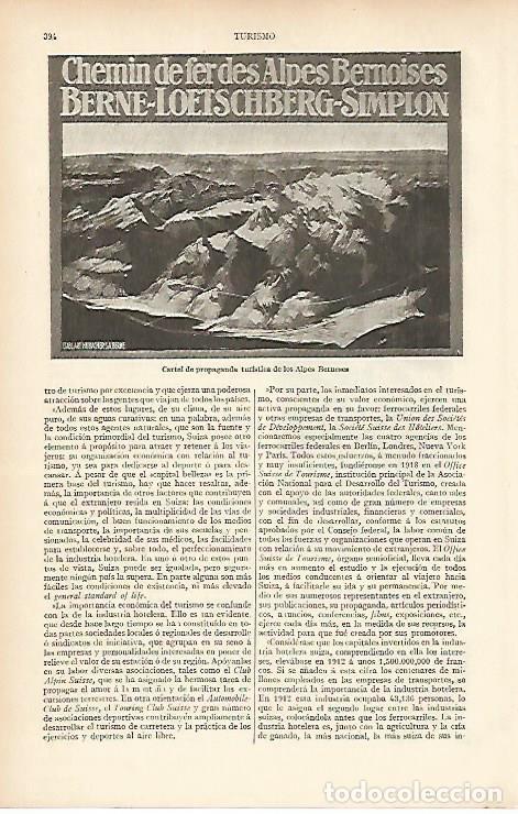 Otros art&iacute;culos de coleccionismo en papel: LAMINA ESPASA 12042: Cartel del turismo de los Alpes - Varios