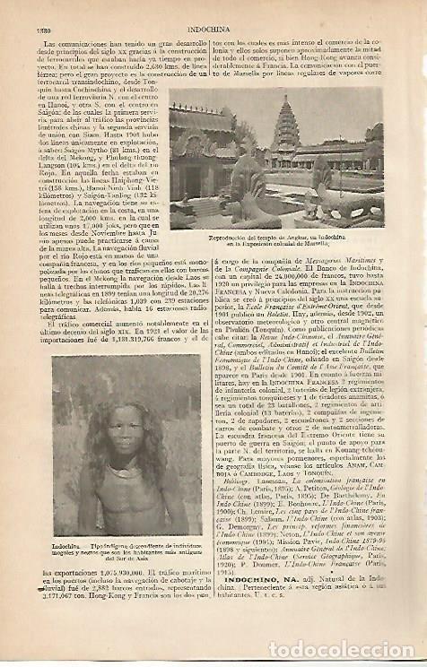 Otros art&iacute;culos de coleccionismo en papel: LAMINA ESPASA 4578: Indochina - Varios Autores
