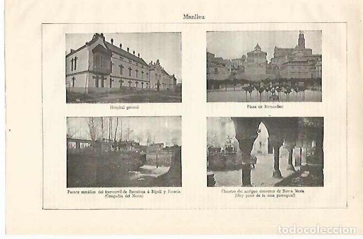 Otros art&iacute;culos de coleccionismo en papel: LAMINA ESPASA 18635: Vistas de Manlleu - Varios