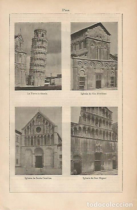 Otros art&iacute;culos de coleccionismo en papel: LAMINA ESPASA 3235: Vistas de Pisa Italia - Varios Autores