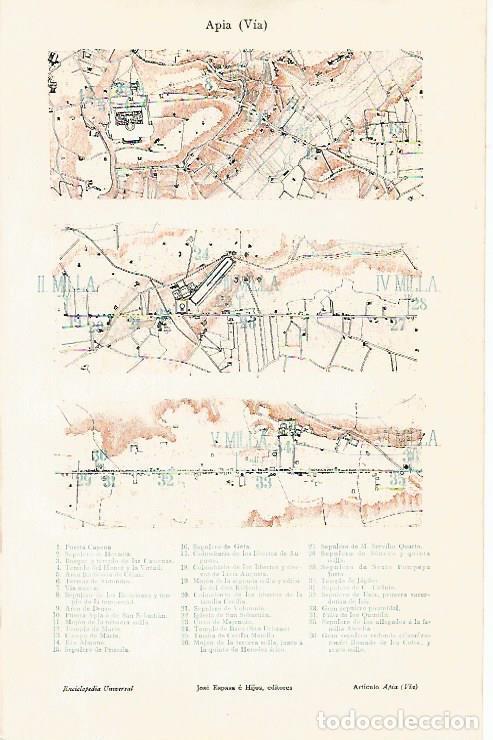 Otros art&iacute;culos de coleccionismo en papel: LAMINA ESPASA 7058: Mapa de la Via Apia - Varios