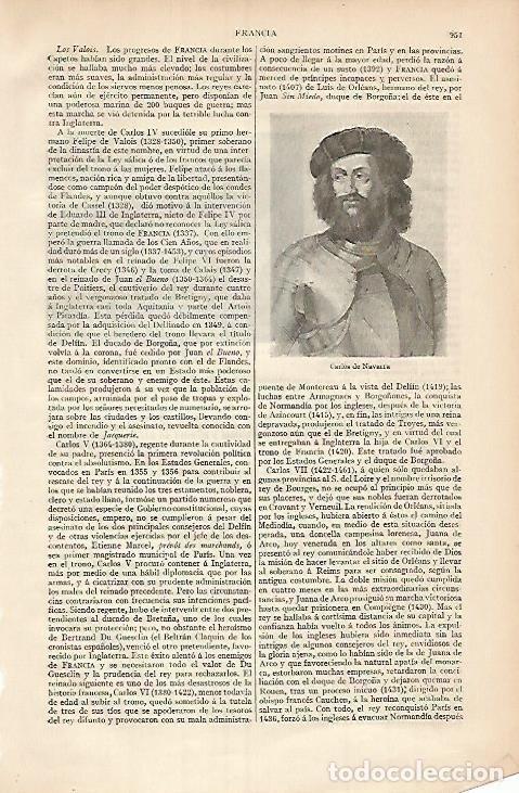 Otros art&iacute;culos de coleccionismo en papel: LAMINA ESPASA 3493: Carlos de Navarra - Varios Autores