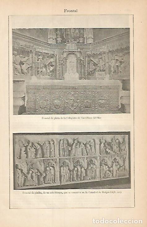 Otros art&iacute;culos de coleccionismo en papel: LAMINA ESPASA 3533: Frontal de la Colegiata de Santillana del Mar y Forntal de la Catedral de Burgos